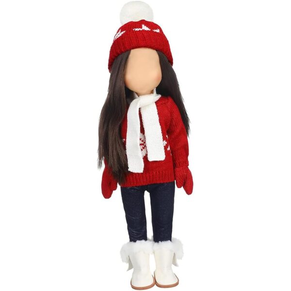 Completo Costume Natale per Bambole WEKAMOS con Accessori in Cotone Morbido