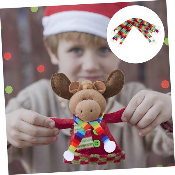 Set 10 Mini Foulards in Peluche per Decorazioni Natalizie e Artigianato Creativo