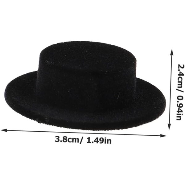 10 Mini Cappelli Neri in Resina per Decorazioni e Bricolage - WEKAMOS