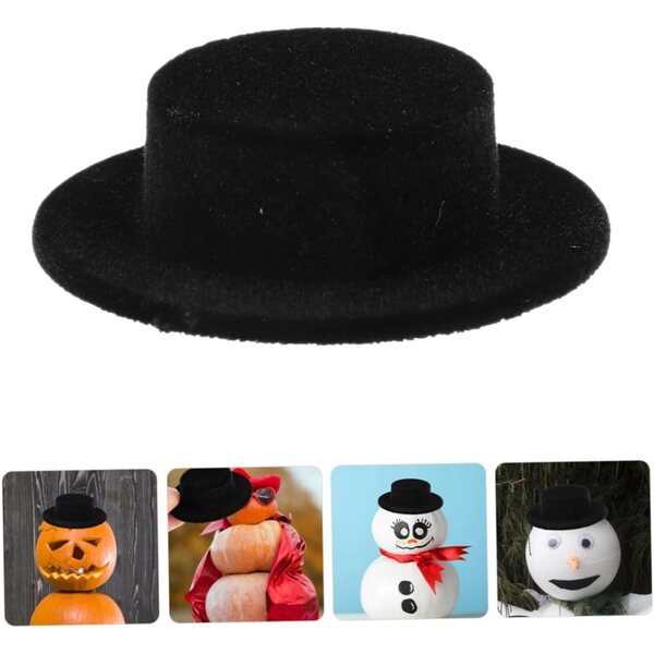 10 Mini Cappelli Neri in Resina per Decorazioni e Bricolage - WEKAMOS