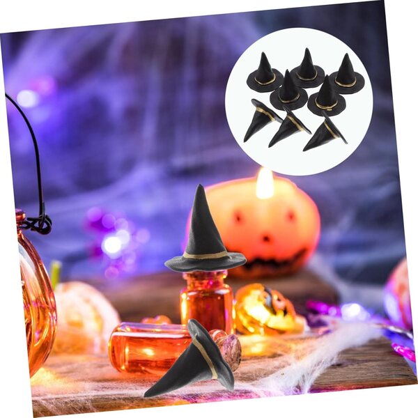 ORFOFE 20 schwarze Mini-Hüte für Halloween-Dekorationen und kreatives Heimwerken