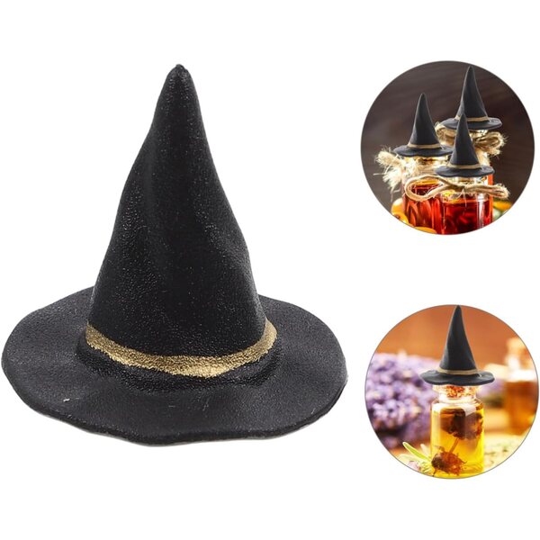 ORFOFE 20 schwarze Mini-Hüte für Halloween-Dekorationen und kreatives Heimwerken