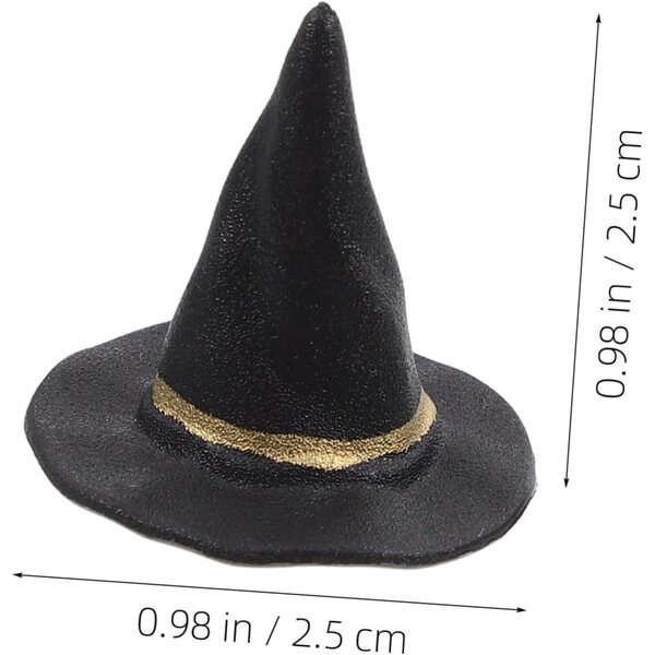 ORFOFE 20 schwarze Mini-Hüte für Halloween-Dekorationen und kreatives Heimwerken