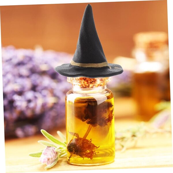 ORFOFE 20 schwarze Mini-Hüte für Halloween-Dekorationen und kreatives Heimwerken