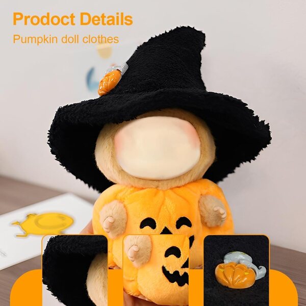 Set 2 Abiti Halloween per Bambole 17 cm con Body e Cappello, Regalo Perfetto
