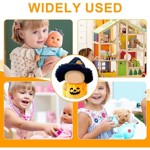 Set 2 Abiti Halloween per Bambole 17 cm con Body e Cappello, Regalo Perfetto