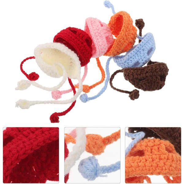 6 Mini Cappelli in Lana per Bambole e Animali, Accessori Decorativi DIY e Festivi