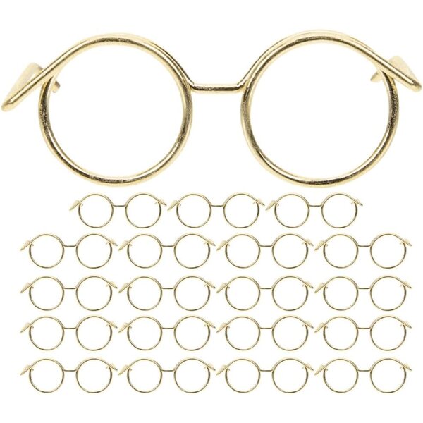 DECHOUS Set 20 Mini Occhiali Dorati per Bambole Accessori Facili da Indossare