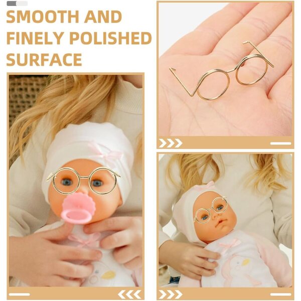 DECHOUS Set 20 Mini Occhiali Dorati per Bambole Accessori Facili da Indossare
