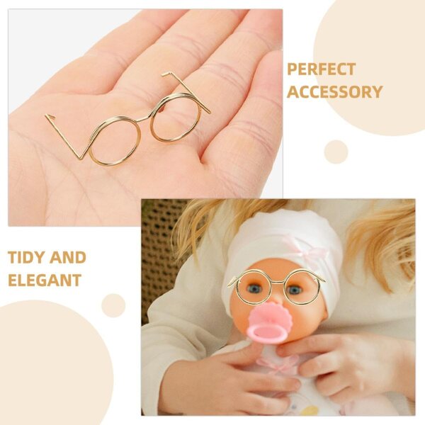 DECHOUS Set 20 Mini Occhiali Dorati per Bambole Accessori Facili da Indossare