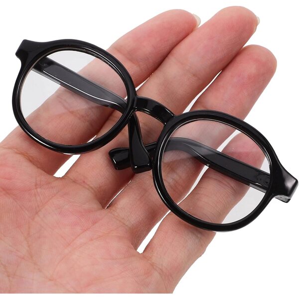 Lunettes nere trasparenti per bambole 20 cm – accessorio moda originale e versatile