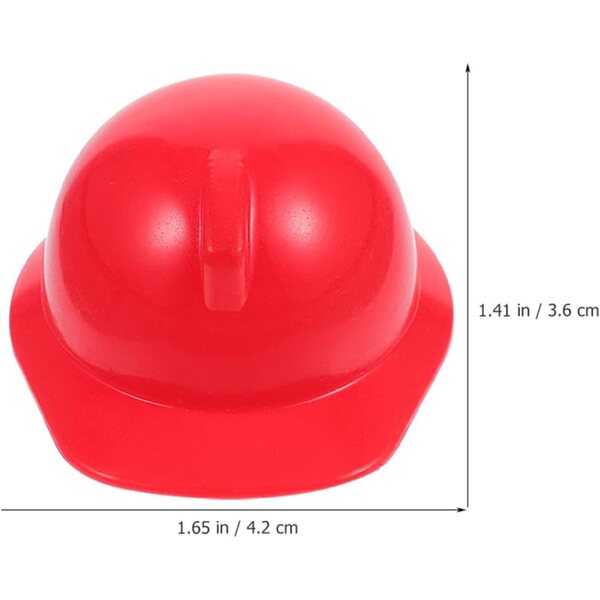 Set 20 Mini Caschi di Sicurezza per Bambole Rosso Realistici e Resistenti 4,2x3,6 cm