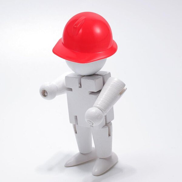 Set 20 Mini Caschi di Sicurezza per Bambole Rosso Realistici e Resistenti 4,2x3,6 cm
