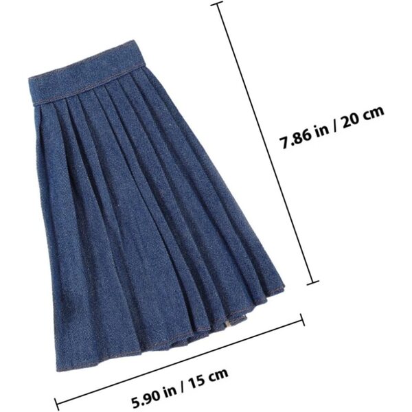 UPKOCH Mini-Puppenkleid mit weißem Sweatshirt und blauem Faltenrock für Mini-Puppen
