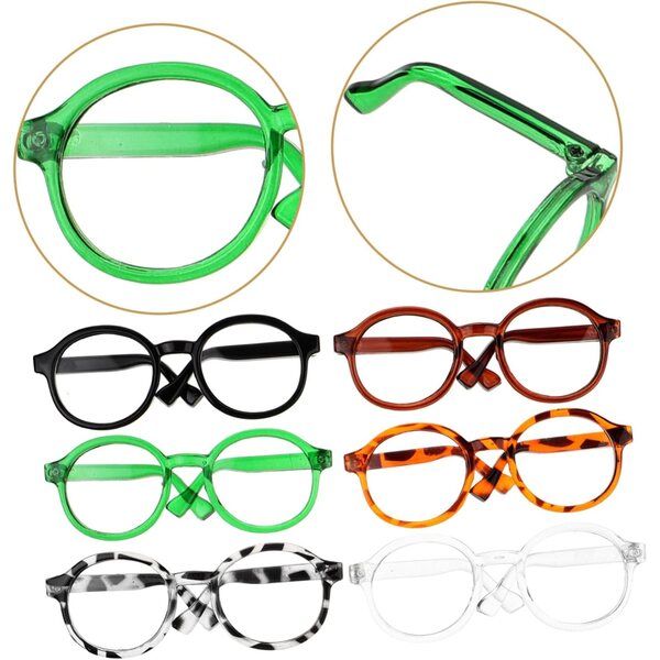 LRXIYODE 6 Mini Occhiali da Sole per Bambole - Accessori Resistenti e Decorativi
