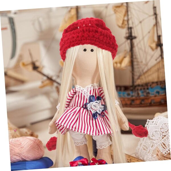 6 Mini Cappelli in Lana per Bambole - Accessori Fai-da-te e Decorazioni Natalizie