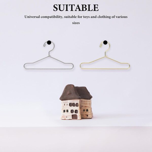 Gruccia in Metallo Miniatura 65mm Set 20 Pezzi per Bambole, Decorativa e Robusta
