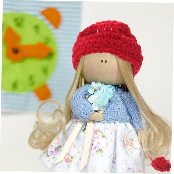 Set 6 Mini Cappelli in Lana per Bambole e Piccoli Animali - Accessori Decorativi