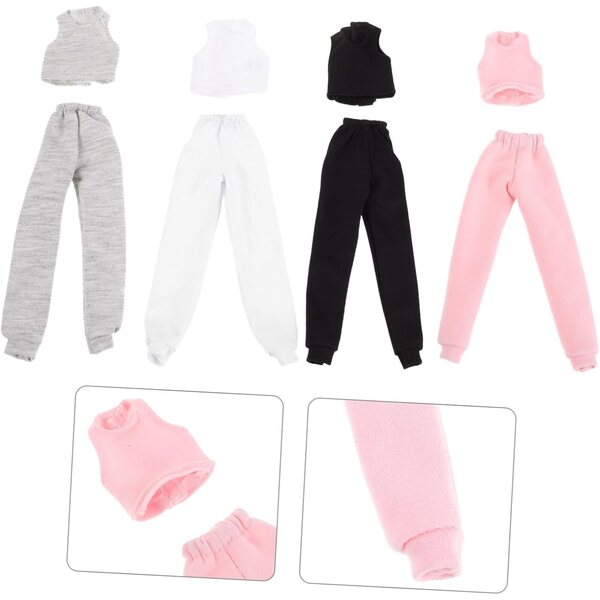UPKOCH 4 Set Sommerkleidung für 30 cm Puppen – Weste und Sporthose