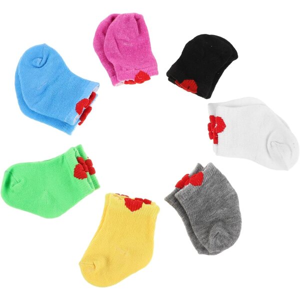 Set 7 Paia Calzini Multicolori per Bambole da 45 cm - Accessori Stoffa WEKAMOS