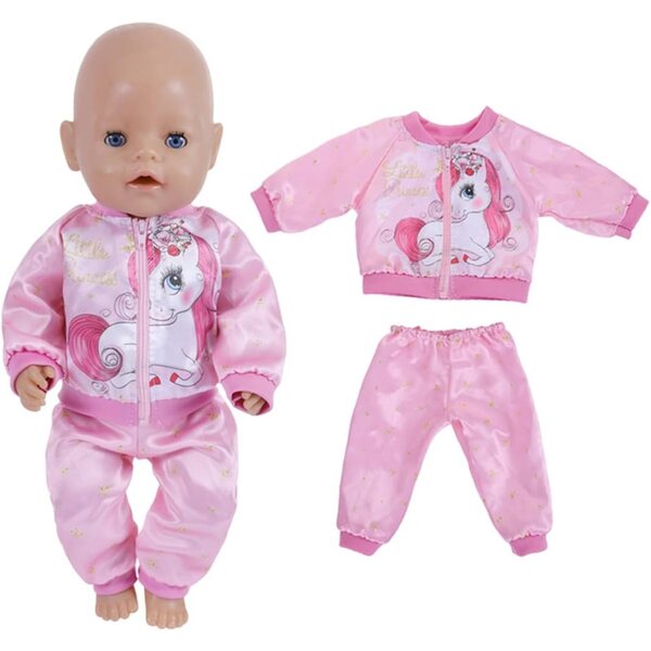 2er-Set rosa Kleidung für 18-Zoll-Puppen – weiche und waschbare Kleidung