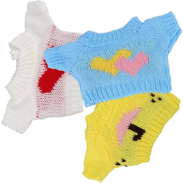 Set 3 Pezzi Abiti Orsetto in Lana per Bambole - Accessori Gioco e Decorazione