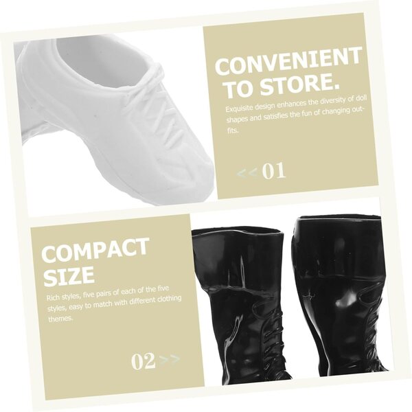 Set mit 25 Paar Schuhen für Miniaturpuppen, dekorative Accessoires und kreatives Spielen