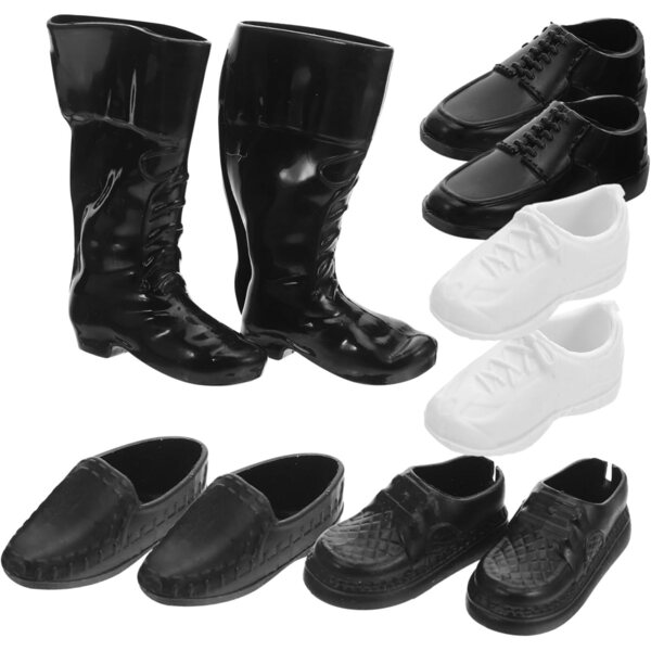 25 Paar Miniaturschuhe für Puppen – Herrenstiefel aus Kunststoff für Accessoires und Kostüme