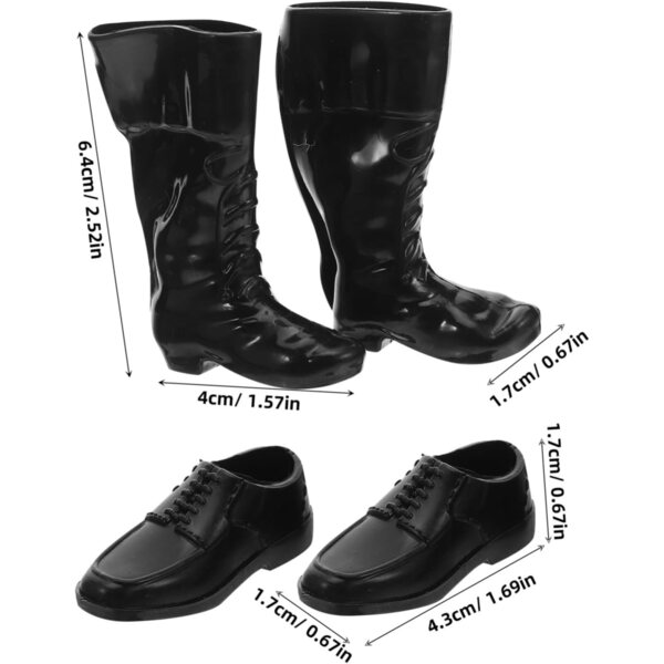 25 Paia di Scarpe Miniature per Bambole - Stivali Uomo in Plastica per Accessori e Costumi