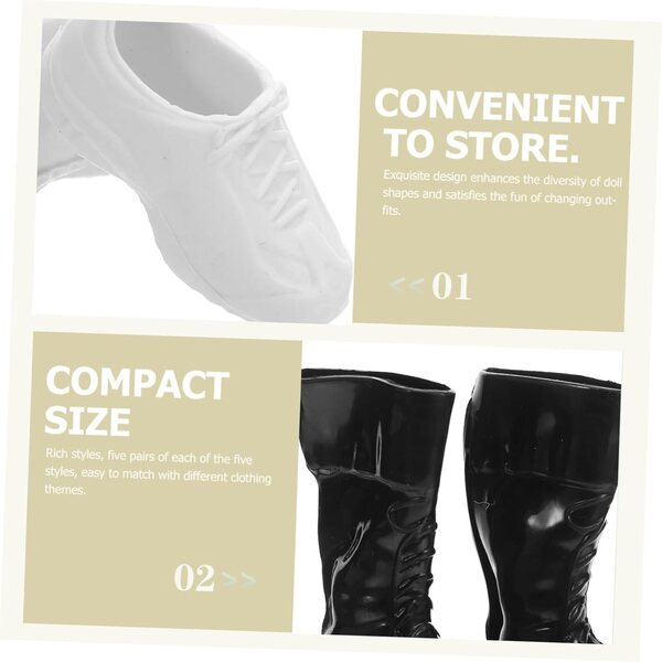 25 Paia di Scarpe Miniature per Bambole - Stivali Uomo in Plastica per Accessori e Costumi