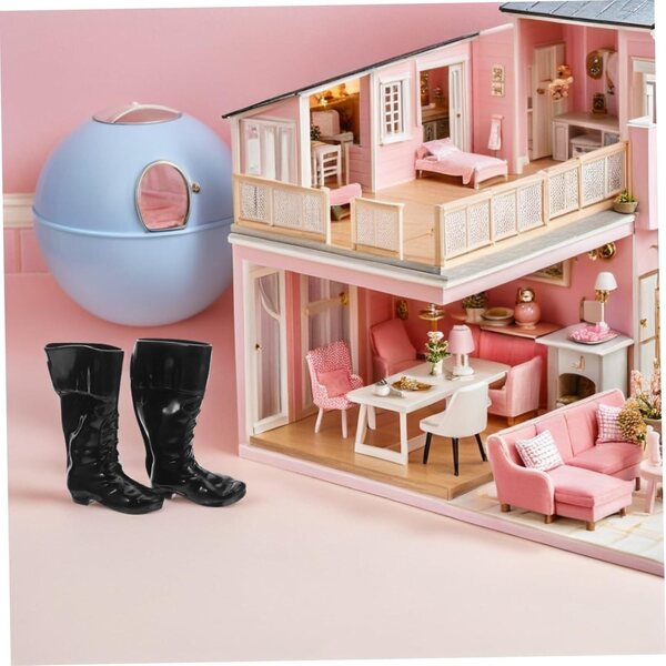 25 Paia di Scarpe Miniature per Bambole - Stivali Uomo in Plastica per Accessori e Costumi