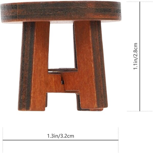 BESPORTBLE 2 Sedie Rotonde in Legno Miniatura per Casa delle Bambole e Decorazioni