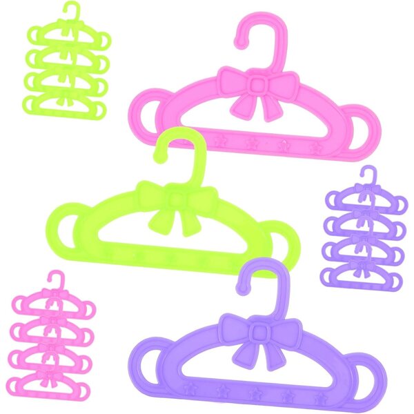 15 Mini Cintres Plastica Colorati per Abiti bambole - Ideali per Bambole e Camerette