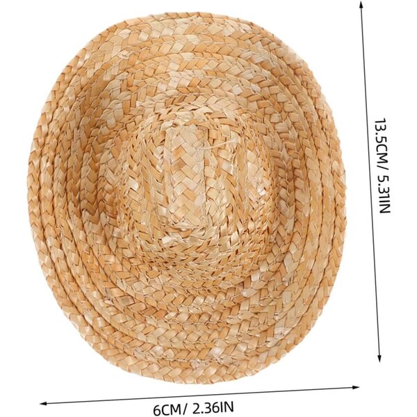 Mini cappelli di paglia da cowboy per animali e bambole EPIGEIST, 2 pezzi
