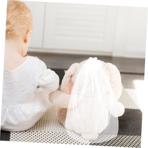 Voile da Sposa per Bambola Bianco Miniatura Fatto a Mano Accessorio Elegante