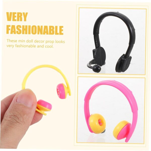 80 Mini Caschi e Microfoni per Bambole Colorati e Neri - Accessori Decorativi