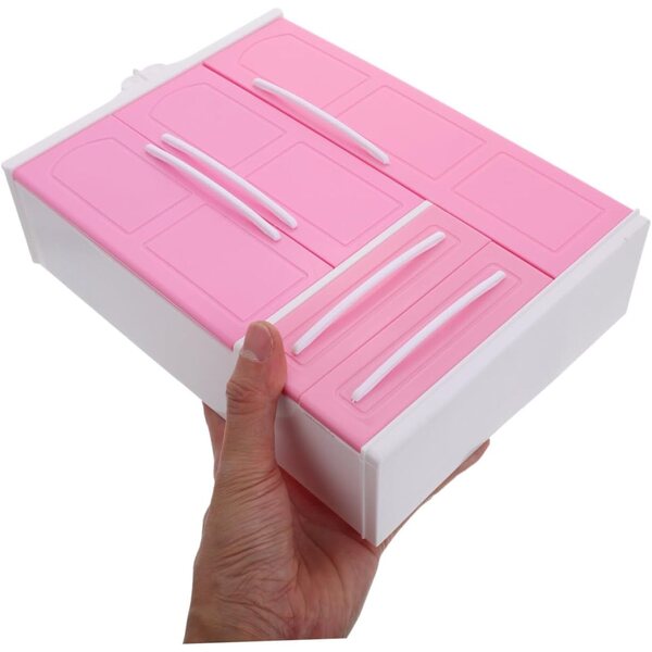Armadio per bambole Gatuida con 10 grucce colorate, mini guardaroba apribile per gioco