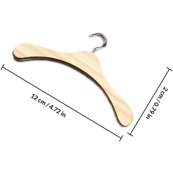 VICASKY 12 Kleiderbügel aus Holz für Puppen 12 cm – sicherer und stabiler Miniatur-Kleiderorganisator