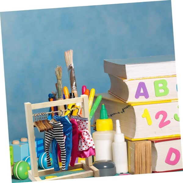 VICASKY 12 Kleiderbügel aus Holz für Puppen 12 cm – sicherer und stabiler Miniatur-Kleiderorganisator