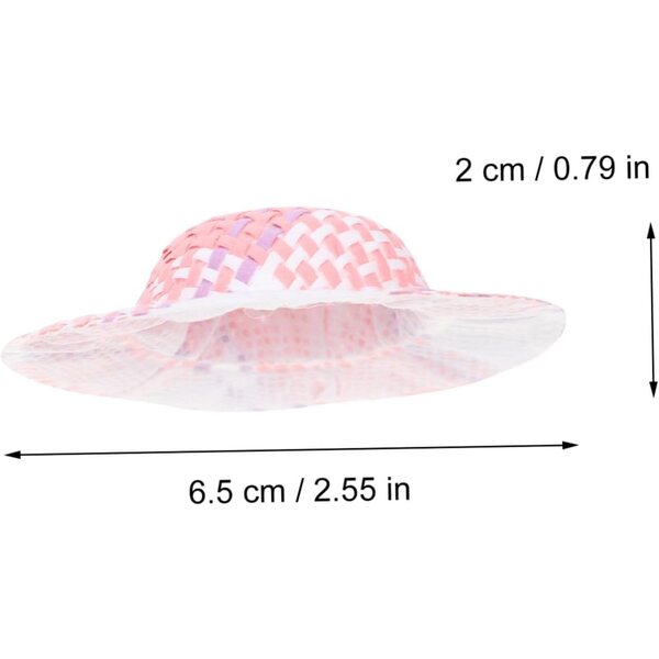 Mini cappelli di carta colorati a righe per bambole, 12 pezzi, accessori moda chic