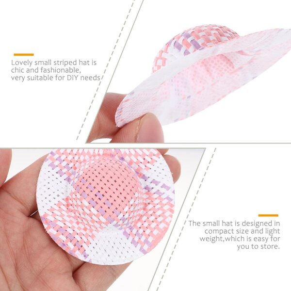 Mini cappelli di carta colorati a righe per bambole, 12 pezzi, accessori moda chic