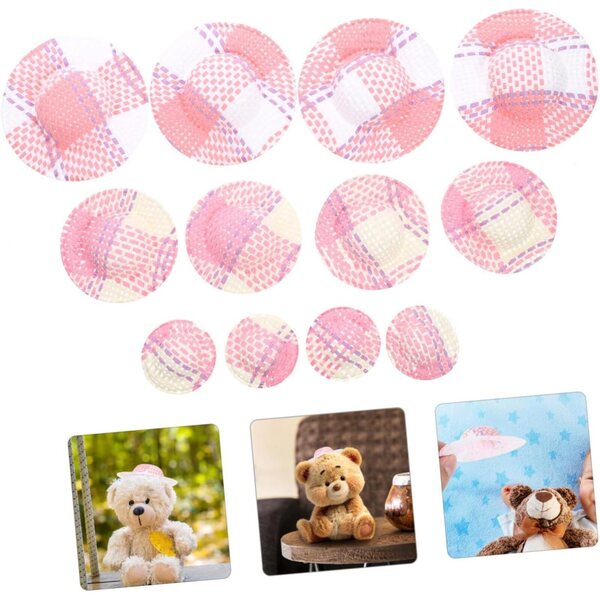 Mini cappelli di carta colorati a righe per bambole, 12 pezzi, accessori moda chic