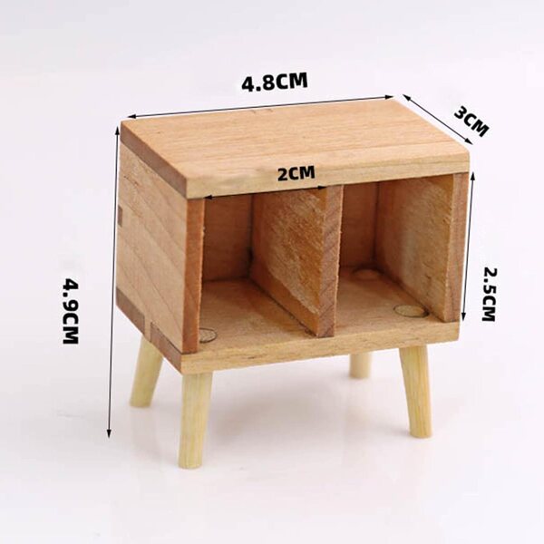 Miniaturtisch aus Holz für Puppenhaus 1:12, ohne Schubladen