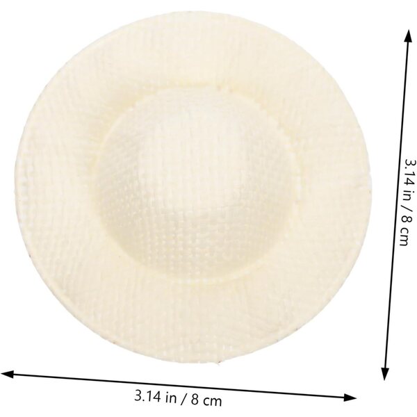 PartyKindom 10 mini cappelli di paglia beige per bambole - accessori decorativi DIY