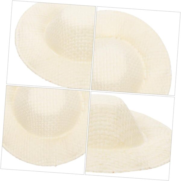 PartyKindom 10 mini cappelli di paglia beige per bambole - accessori decorativi DIY