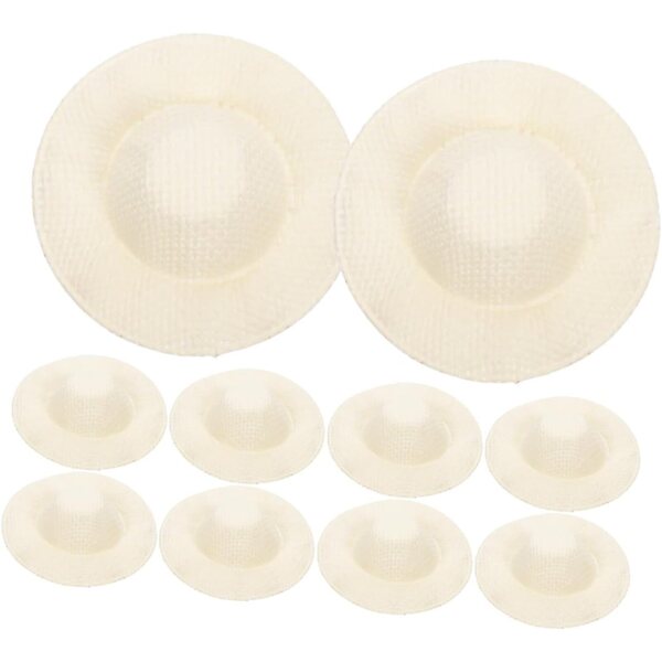 PartyKindom 10 mini cappelli di paglia beige per bambole - accessori decorativi DIY