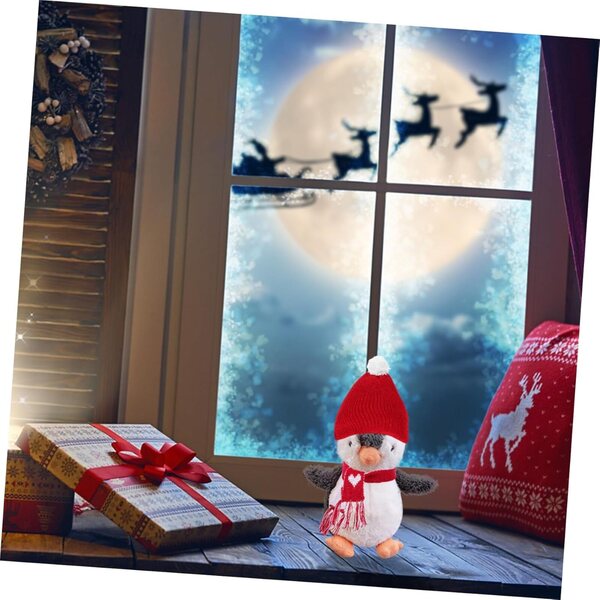 Mini-Weihnachts-Chapeau und Schal-Set aus Wolle für kreative Dekorationen und Bastelarbeiten
