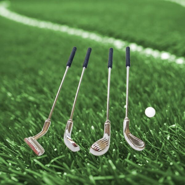 Set 5 Accessori Miniatura Golf per Casa delle Bambole Realistici in Metallo 1/12