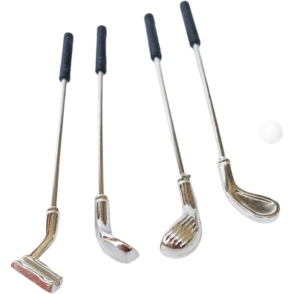 Set 5 Accessori Miniatura Golf per Casa delle Bambole Realistici in Metallo 1/12