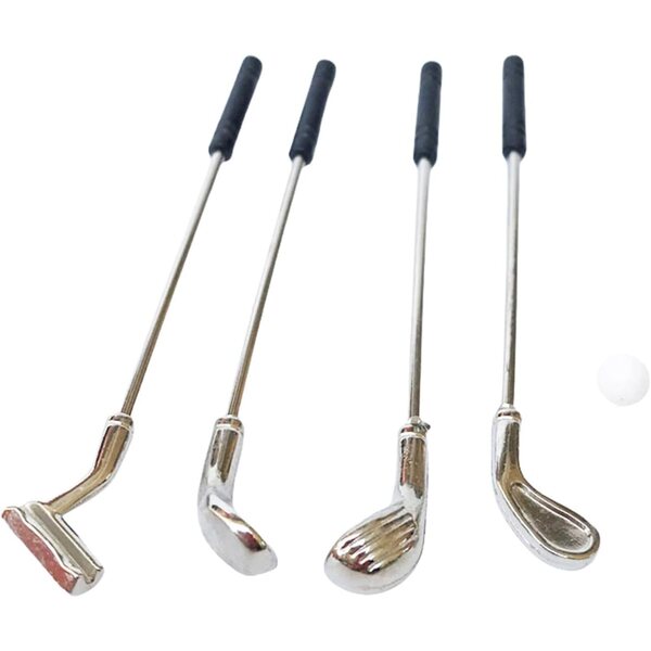 Set 5 Accessori Miniatura Golf per Casa delle Bambole Realistici in Metallo 1/12
